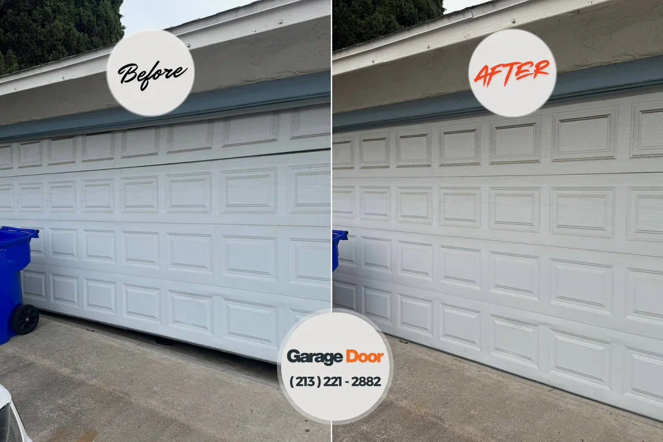Before and after: garage door repair Jerome, IL